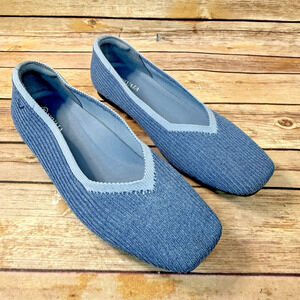 Elegant Blue Knit Loafers